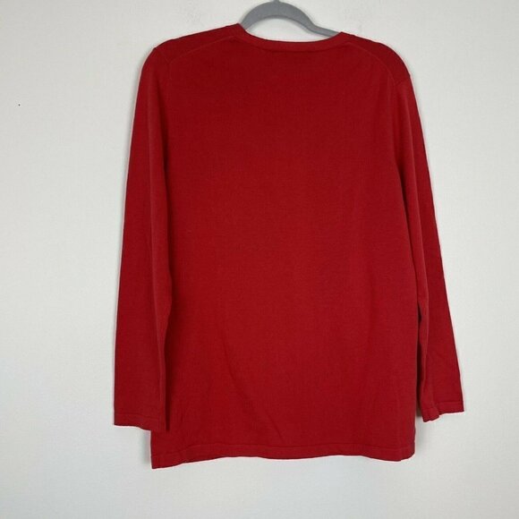 Tommy Hilfiger Essential Argyle V-Neck Sweater Red Size Large - Picture 5 of 6